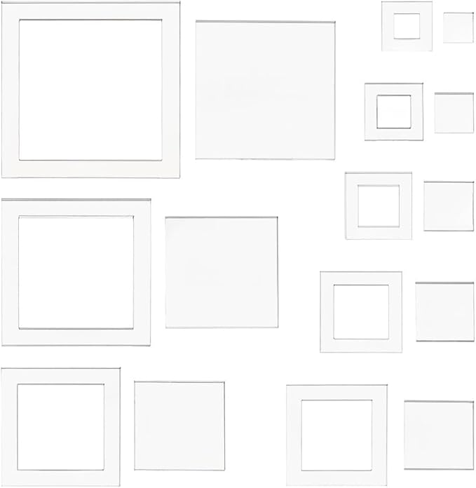 BENECREAT 16 Sizes Square Quilting Template, Acrylic Intricate Sewing Machine by BENECREAT