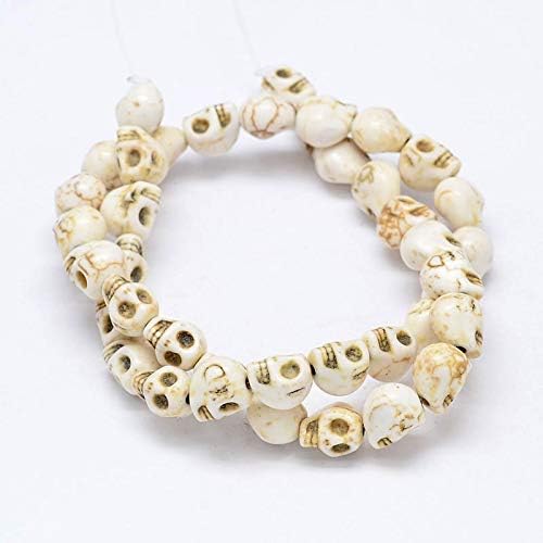arricraft 10 Strands Creamy White Synthetic Turquoise Bead Strands Skull Shape - Image 8