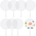 10Pcs 6.7in Plastic Round Hand Fan Blank Hand Fans Bulk Summer Round PVC Clear by SOFPLATE