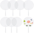 10Pcs 6.7in Plastic Round Hand Fan Blank Hand Fans Bulk Summer Round PVC Clear by SOFPLATE
