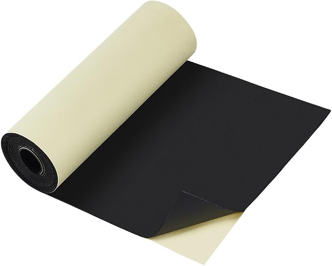 BENECREAT 118x11.8 Inch Black Self Adhesive EVA Foam Roll, 2mm Thick Adhesive by BENECREAT