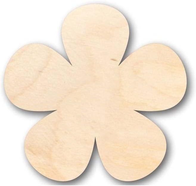 Unfinished Wood Flower Shape Spring Craft up to 46" DIY 3" / 1/2" - Image 2