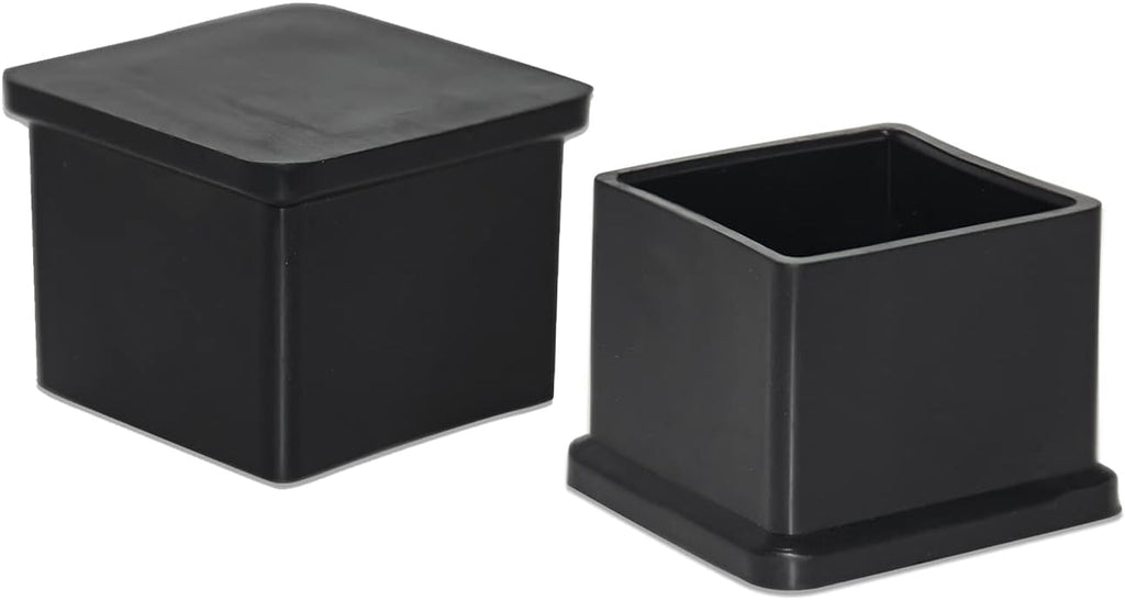 Flyshop Flexible Anti-Scratch PVC Patio Chair Table Leg Caps Tips Floor Protectors Square Furniture Covers, 20pcs, Black, 35 mm x 35 mm, 1-3/8" x 1-3/8"