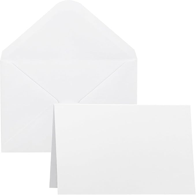 50 Pack Blank Cards and Envelopes 4x6, Folded Cardstock by Sylroal