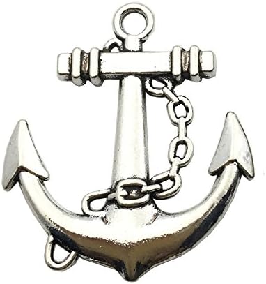 iloveDIYbeads 100g Craft Supplies Antique Silver Ship Wheel Anchor Charms - Image 7