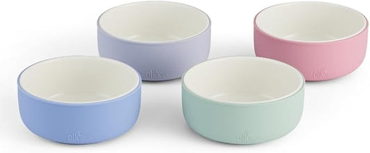 Elk and Friends Kids Porcelain Bowls with Silicone Sleeve | Kids/Toddler/Baby Feeding | Microwave & Dishwasher Safe | Non slip | Cereal/Soup/Snack Dishes & Dinnerware
