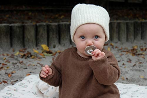 BIBS Pacifiers Colour Collection | Natural Rubber Baby Pacifier | Set of 2 BPA-Free Soothers | Made in Denmark | 0+ Months (Pack of 2) | Sand/Iron