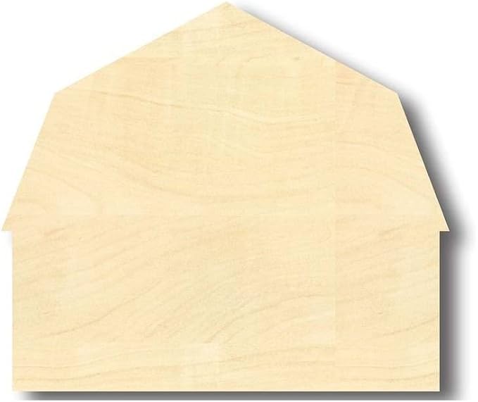 Unfinished Wood Barn Farm Shape Craft up to 46" DIY 16" / 3/4" - Image 2