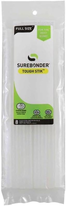 Surebonder Acrylic High-Strength Full Size 10" Tough Hot Glue Sticks by Surebonder