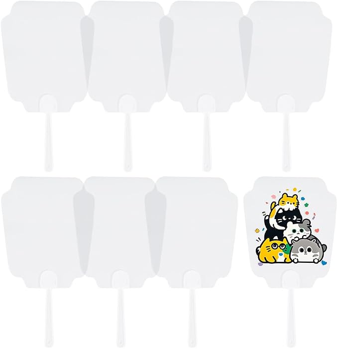 10Pcs PVC Hand Fan Paddle Fans Handheld Clear Plastic Blank Pocket Flowerpot by SOFPLATE