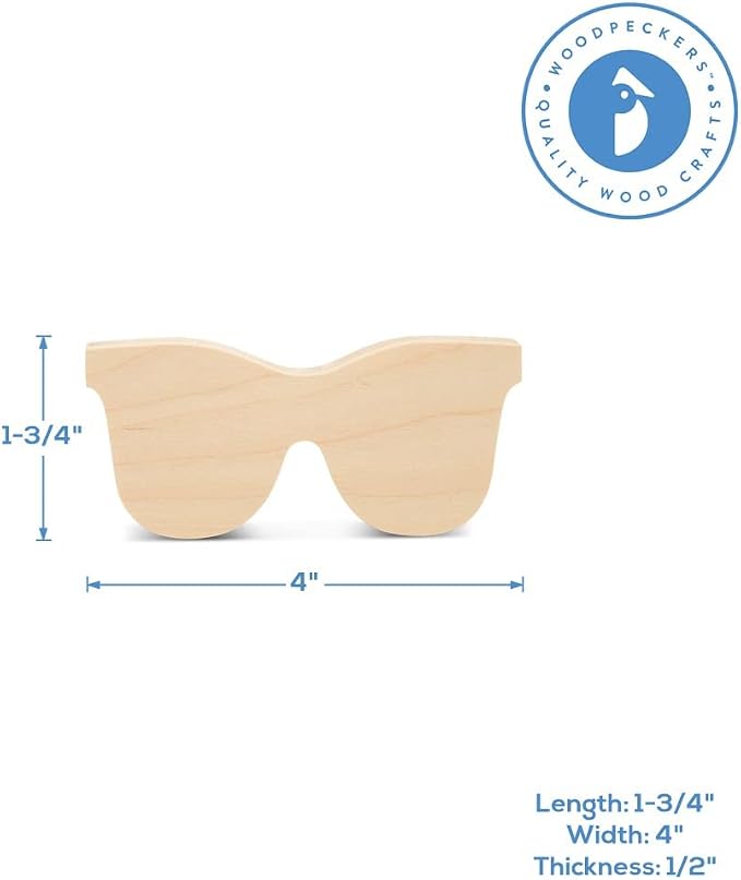 Sunglasses Cutout 4-inch, 1/2 inch Thick, by Woodpeckers - Image 6