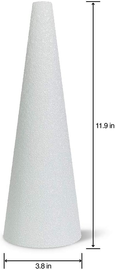 FloraCraft CraftFōM Cone 3.8 Inch x 11.9 Inch White - Image 2