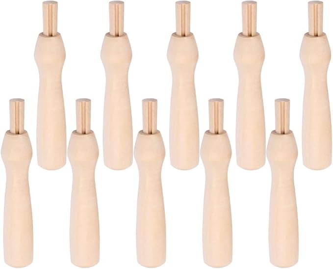 10Pcs Wooden Felting Needle Handles: Comfortable Grip Punch Needle Holder by ARTIBETTER