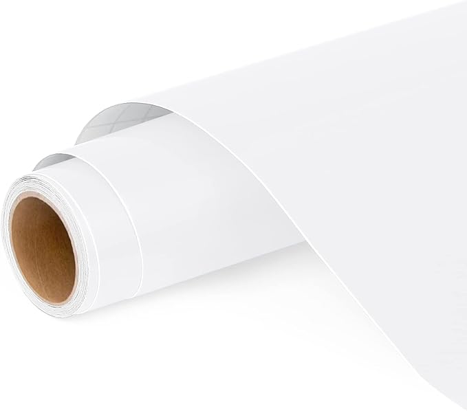Lya Vinyl Matte White Permanent Vinyl Roll -12" x 4FT Self Adhesive Vinyl by LyaVinyl