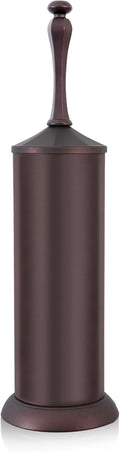 Bronze Toilet Brush and Holder，Extra Long Handled Toilet Brush for Bathroom，Stainless Steel Heavy Duty Toilet Bowl Brush,Deep Cleaning Modern Toilet Cleaner Brush -Space Saving, Covered Brush, Durable