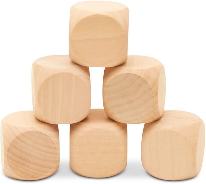 Blank Wooden Dice for Crafting and Games, 1.5 Inch Wood Blocks for Crafts - Image 3
