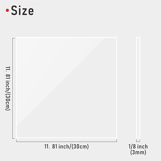 12 x 12” Clear Acrylic Sheet Plexiglass, 4 Pack 1/8" Thick Transparent Acrylic - Image 2