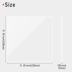 12 x 12” Clear Acrylic Sheet Plexiglass, 4 Pack 1/8" Thick Transparent Acrylic - Image 2