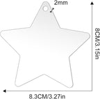12 Pack Blank Star Ornaments Christmas Hanging Ornaments Clear Acrylic Xmas - Image 3