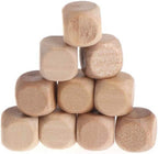 10 Pcs Wooden Dice, 6 Sided Blank Dice Round Corner Cube DIY Graffiti Crafts by Unknown