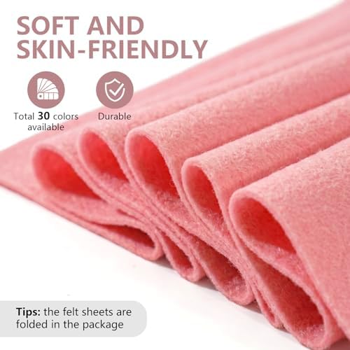 Pink Felt Fabric 36'' X 36'', 1.4mm Large Felt Sheets Soft Durable Crafts Felt - Image 3