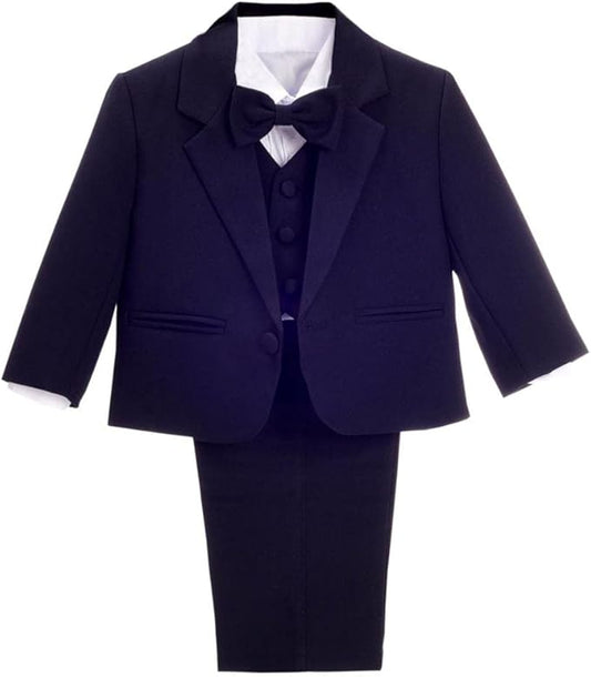 Dressy Daisy Baby Toddler Boy 5 Pcs Set Formal Tuxedo Suits No Tail Wedding Christening Baptism Outfits
