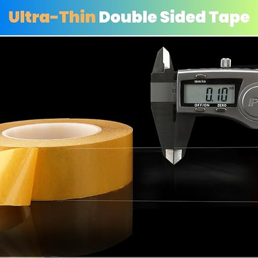 Ultra Thin Clear PET Double Sided Tape 0.5” x 82 Ft Strong Adhesive Removable - Image 4