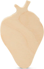 Strawberry Cutout 4-inch, 1/2 inch Thick, Unfinished Wood Crafts by Woodpeckers