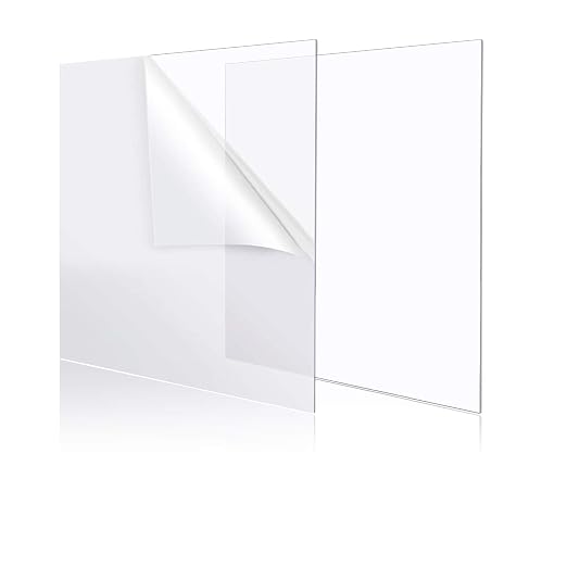 YSTIME 12" x 12" Acrylic Sheet Clear Plexiglass Sheet, Transparent Acrylic Board by YSTIME