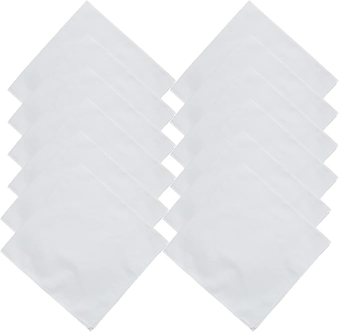 White Bandanas Women Men Large Cotton Tie Dye Party Supplies Plain Head Wrap by MLMOMVME