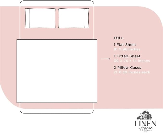 Linen Home 100% Cotton Percale Sheets Full Size, English Rose, Deep Pocket - Image 6