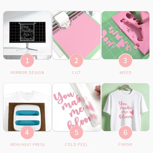 Pink HTV Iron on Vinyl Rolls, Silhouette or Heat Press Machine - Image 5