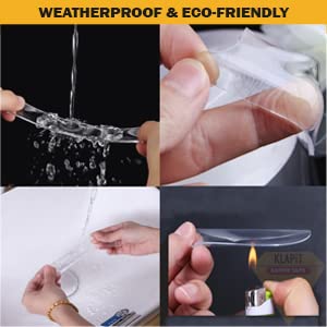 KLAPiT Super Tape Clear Double Sided Heavy Duty Adhesive 40in Enhanced Nano - Image 5