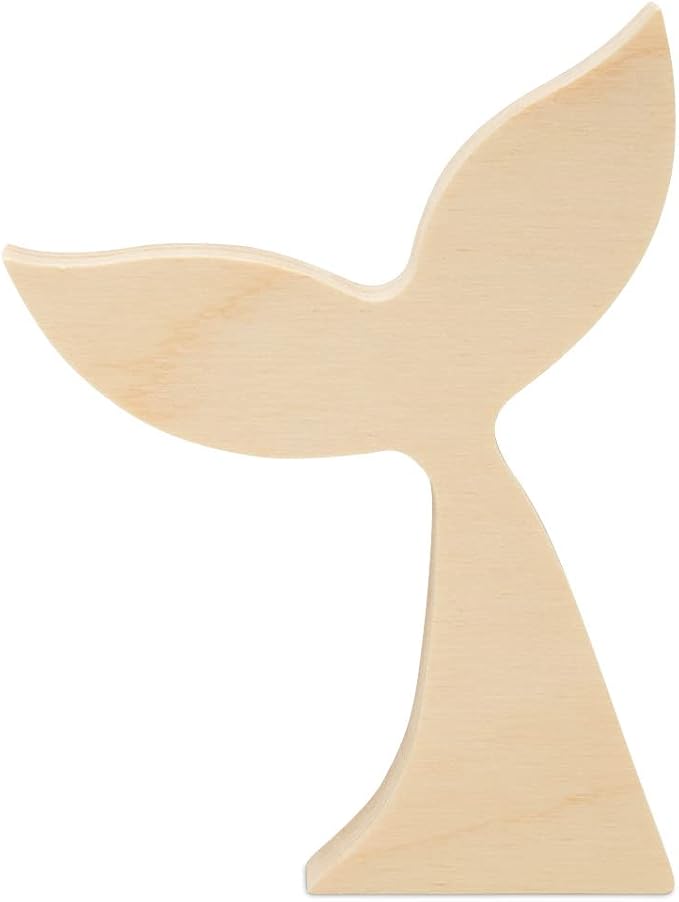 Chunky Mermaid Tail 4-inch, 1/2 inch Thick, & Summer Tiered Tray Decor Set by Woodpeckers