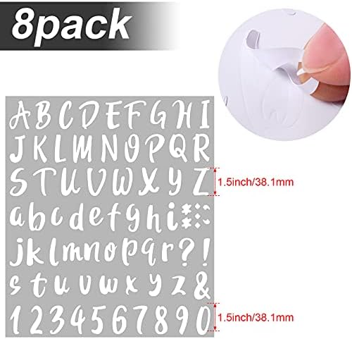 Outus 576 Pcs 8 Sheets Letters Stickers Vinyl Alphabet Number Decals Back to - Image 2