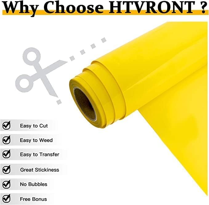 HTVRONT Heat Transfer Vinyl Yellow HTV Rolls, HTV Vinyl - Image 3