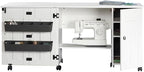 Sauder Folding SewingTable & Craft Cart Storage Cabinet, in Soft White - Image 5