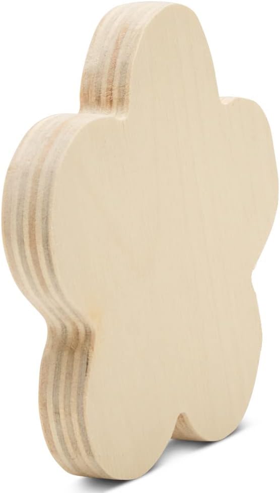 Chunky Wood Craft Flowers 4-inch x 4-inch, Spring Tiered Tray Decor & Party - Image 4