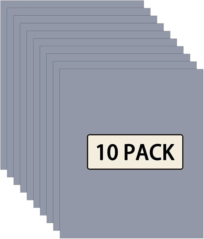 FUNKAKA Silver HTV Heat Transfer Vinyl Sheets, 10 Sheets Sticky HTV Vinyl by FUNKAKA