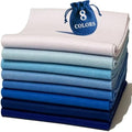 Blue White 8 Assorted Soft Felt Sheets Fabric, Each 8'' x 36'' 1.6mm Thick | by FANOMMI