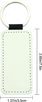 12 Pcs Sublimation Blank Keychains, PU Leather White Keychains Ornament Pendants - Image 4