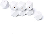20mm White Wooden Geometric Beads - Image 6
