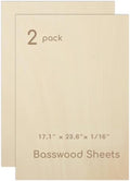 2 Pack Plywood Sheets, 17.1" x 23.6"x 1/16" Basswood Sheets | 1.5mm Basswood by Hosifiy