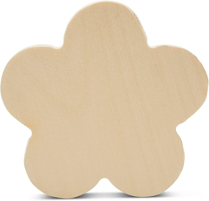 Chunky Wood Craft Flowers 4-inch x 4-inch, Spring Tiered Tray Decor & Party by Woodpeckers