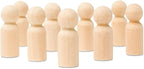 Wood Peg Dolls, 1-11/16 Inch Dad Shape Wooden Peg People, Strong Birch Wood by Woodpeckers