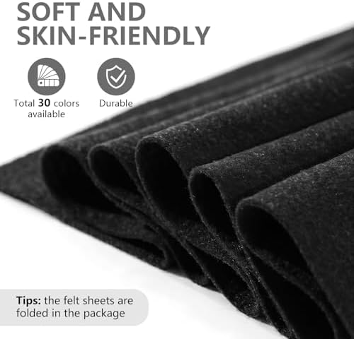 Black Soft Felt Fabric 36'' X 36'', 1.4mm Large Felt Sheet | Durable Nonwoven - Image 3