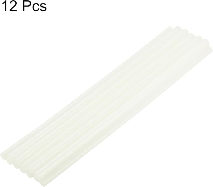 uxcell Mini Hot Glue Sticks for Glue Gun 11mm x 200mm Glitter White 12pcs - Image 3