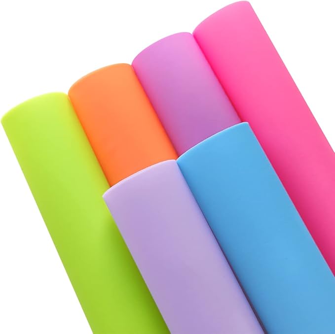 6 Pcs Colorful Jelly Sheets Candy Color Transluscent Vinyl Sheets by XHTFauxLeather