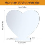 （Pack of 12） Senbota Heart Acrylic Sheets, Cast 5.9" x 5.5" x4mm Thickness | - Image 2