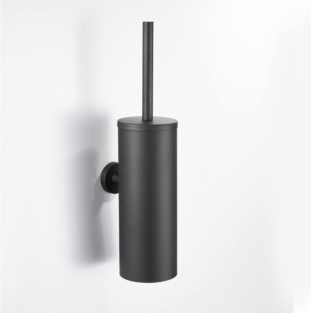 Toilet Brush and Holder Matte Black Toilet Bowl Brush Wall Mounted Toilet Brush with Lid